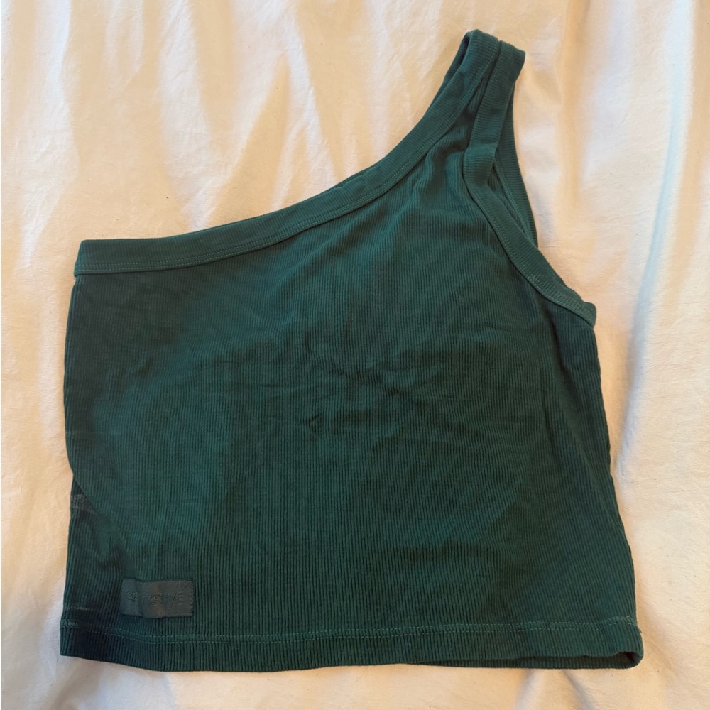 Set Active One-Shoulder Green Top